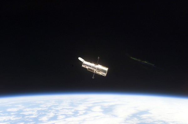 Hubble Space Telescope sporting new solar arrays during SM3B