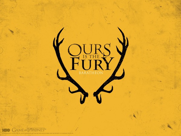 Famille Baratheon : Nôtre est la fureur.