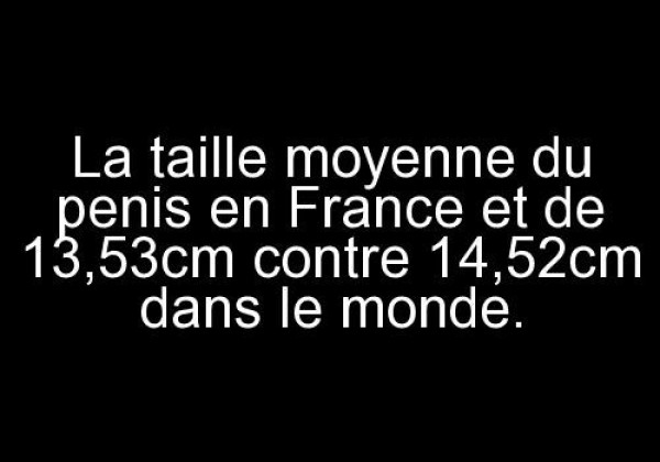 La taille moyenne du penis en France