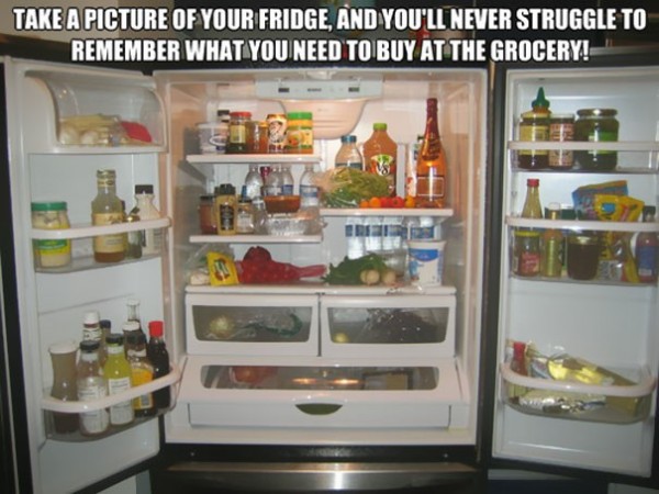 Prendre une photo du frigo avant de partir faire les courses