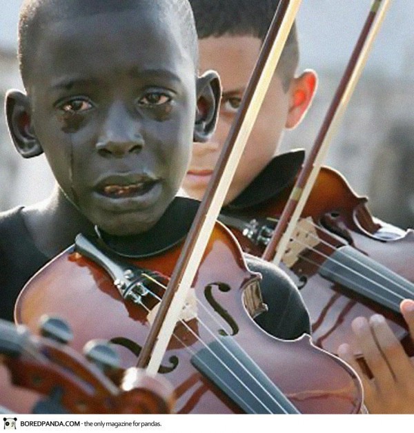 Diego Frazao Torquato, un brésilien de 12 ans qui joue du violon lors des funérailles de son (...)